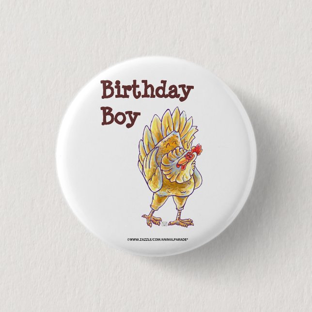 Chicken Party Centre 3 Cm Round Badge (Front)