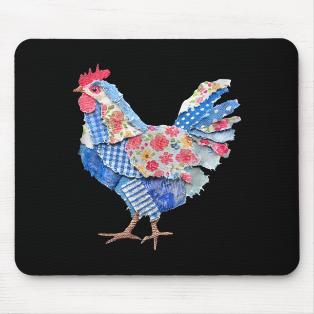 Chicken Patchwork Bunny Eggs Rabbit Happy Easter D Mouse Pad (Front)