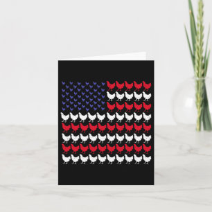 Chicken Patriotic Farmers 4th Of July American Fla Card