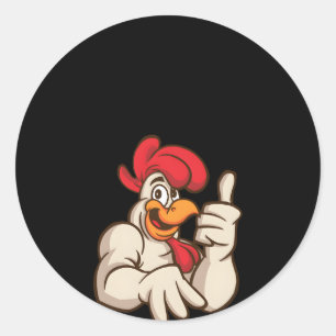Chicken Peasant Motif With Chicken Motif For Chick Classic Round Sticker