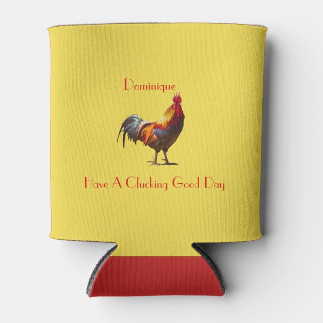 Chicken Personalised  Greeting Can Cooler (Front)