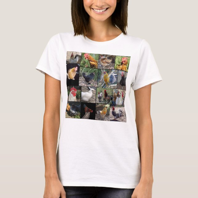 Chicken Photo Collage, T-Shirt (Front)