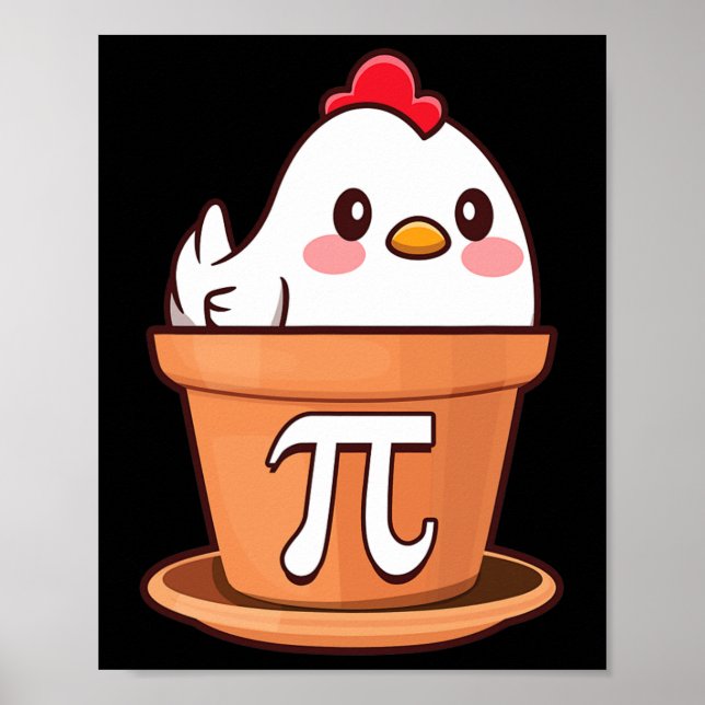 Chicken Pi Funny Pi Day Math Lover Teacher Graphic Poster (Front)