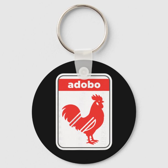 Chicken, Pinoy Adobo Rooster Dge  Key Ring (Front)