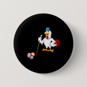 Chicken Playing Billiards Costume Billiards Player 6 Cm Round Badge