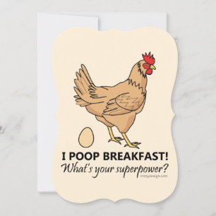 Chicken Poops Breakfast Funny Design