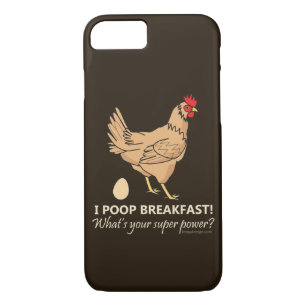 Chicken Poops Breakfast Funny Design iPhone 8/7 Case