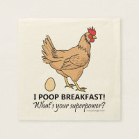 Chicken Poops Breakfast Funny Design