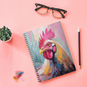 Chicken Portrait Modern Abstract Art Notebook