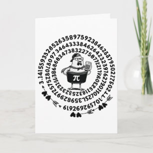 Chicken Pot Holding Calculator Math Teacher Pi Day Card