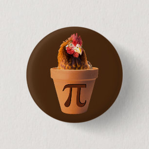 Chicken Pot Pi (and I don't care) Vintage Sunset 3 Cm Round Badge