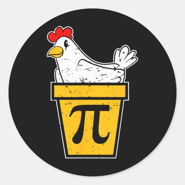 Chicken Pot Pi Day  Classic Round Sticker (Front)