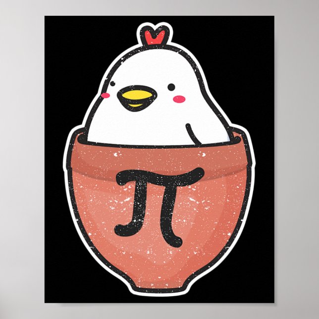 Chicken Pot Pi Day Funny Math Teacher Mathematics  Poster (Front)