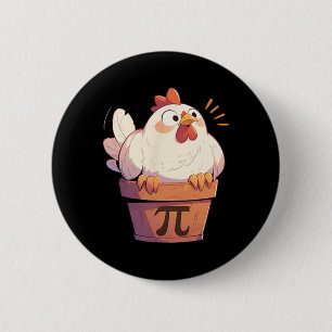 Chicken Pot Pi Day Men Women Kids Math Teacher Gif 6 Cm Round Badge