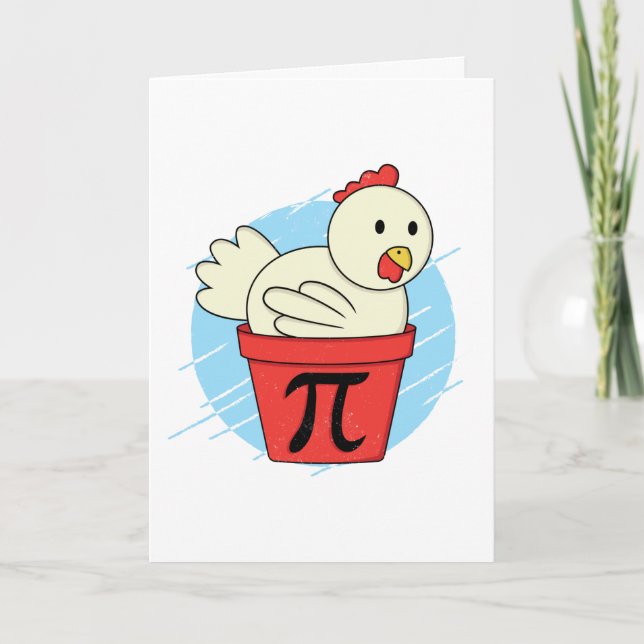 Chicken Pot Pi Funny Math Pi Day Card (Front)