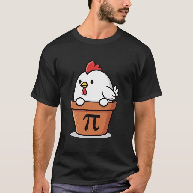 Chicken Pot Pi Funny Math Pi Day Teacher Student T-Shirt (Front)