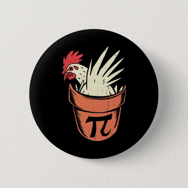 Chicken Pot Pi Funny Math Teacher Pun Pi Day  6 Cm Round Badge (Front)