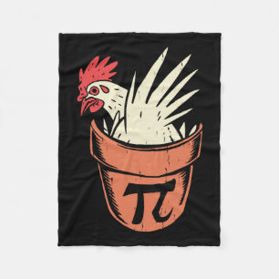 Chicken Pot Pi Funny Math Teacher Pun Pi Day Fleece Blanket