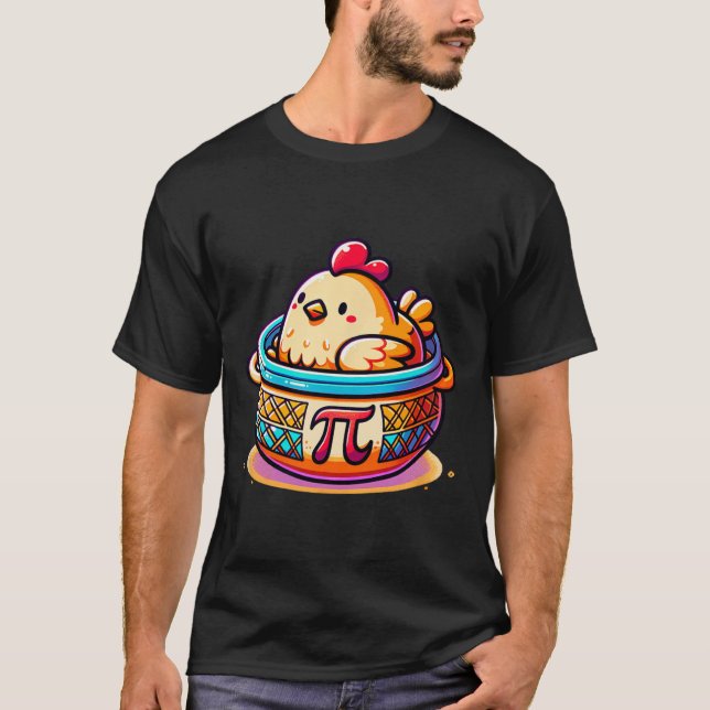 Chicken Pot Pi Funny Pi Day Math  T-Shirt (Front)