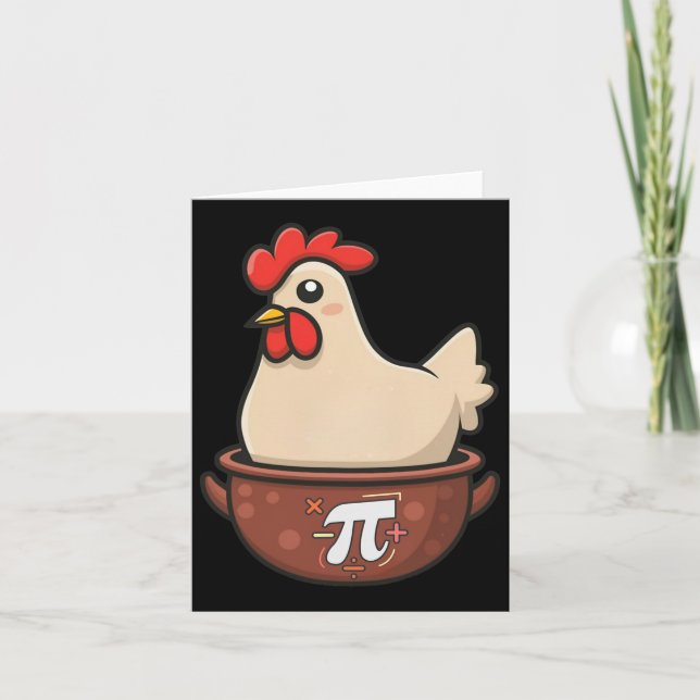 Chicken Pot Pi Funny Pie Day Cartoon Chicken Pot P Card (Front)