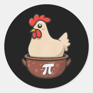 Chicken Pot Pi Funny Pie Day Cartoon Chicken Pot P Classic Round Sticker