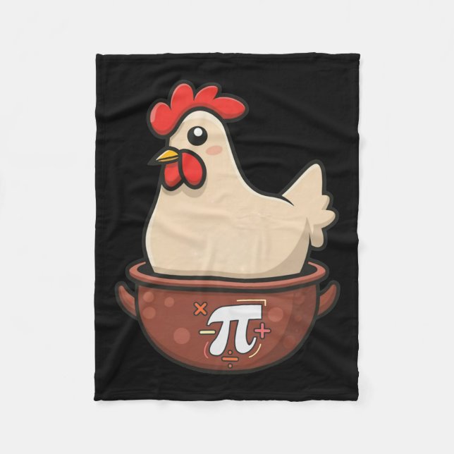 Chicken Pot Pi Funny Pie Day Cartoon Chicken Pot P Fleece Blanket (Front)
