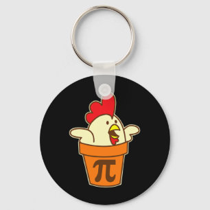 Chicken Pot Pi Geek Pie Mathematics Pun Funny  Key Ring