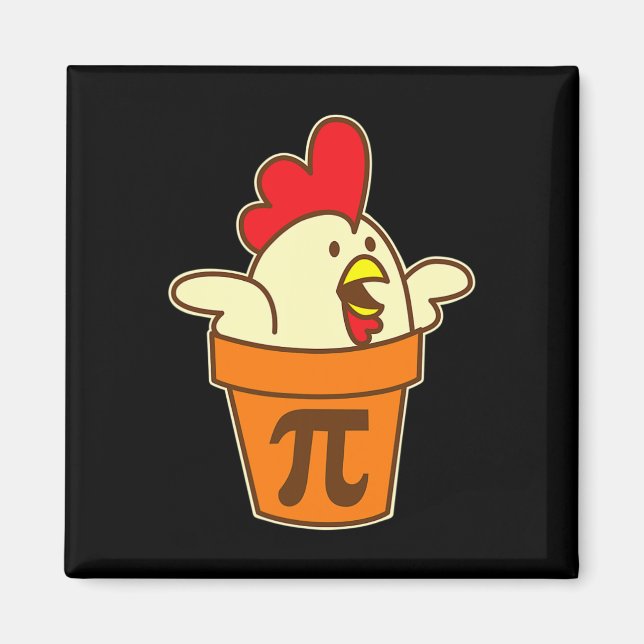 Chicken Pot Pi Geek Pie Mathematics Pun Funny  Magnet (Front)