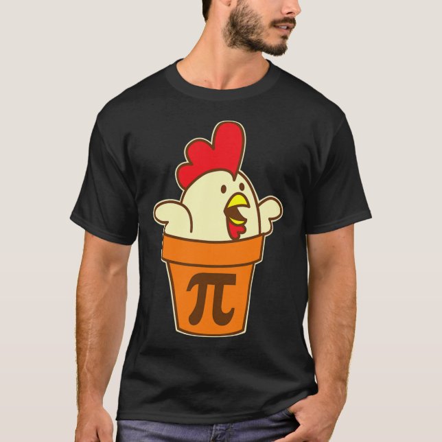 Chicken Pot Pi Geek Pie Mathematics Pun Funny  T-Shirt (Front)