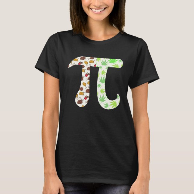 Chicken Pot Pi  Math Day Pi Day 3 14 Math Pun Weed T-Shirt (Front)