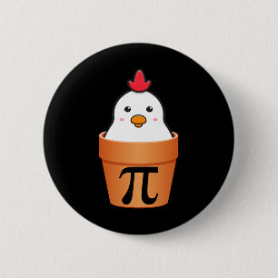 Chicken Pot Pi Pi Day Vintage Retro Math Lover 2  6 Cm Round Badge