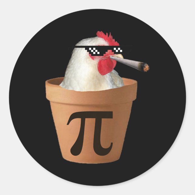 Chicken Pot Pie Funny Math Pi Day  Classic Round Sticker (Front)