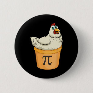 Chicken Pot Pie Funny Math Pun Chicken Pot Pi 6 Cm Round Badge