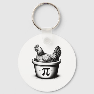 Chicken Pot Pie Funny Math Pun Chicken Pot Pi Day Key Ring