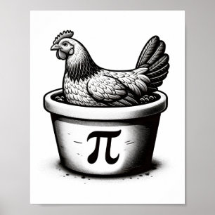 Chicken Pot Pie Funny Math Pun Chicken Pot Pi Day Poster