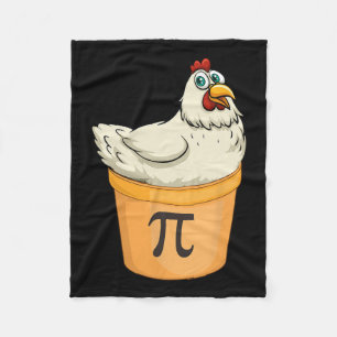 Chicken Pot Pie Funny Math Pun Chicken Pot Pi Fleece Blanket