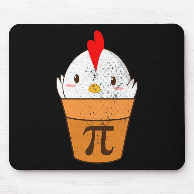 Chicken Pot Pie Funny Pi Day 3.14 March 14th Vinta Mouse Pad (Front)