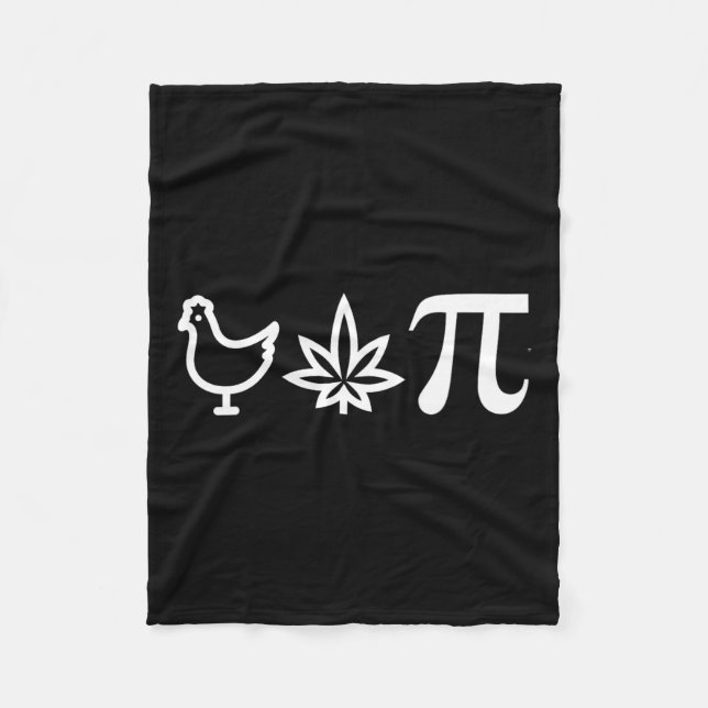 Chicken Pot Pie Pi Day Weed Pun Math Numbers March Fleece Blanket (Front)