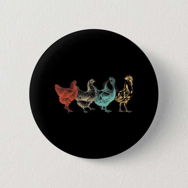 Chicken Poultry Farmer Women Men Farm Lover 6 Cm Round Badge (Front)