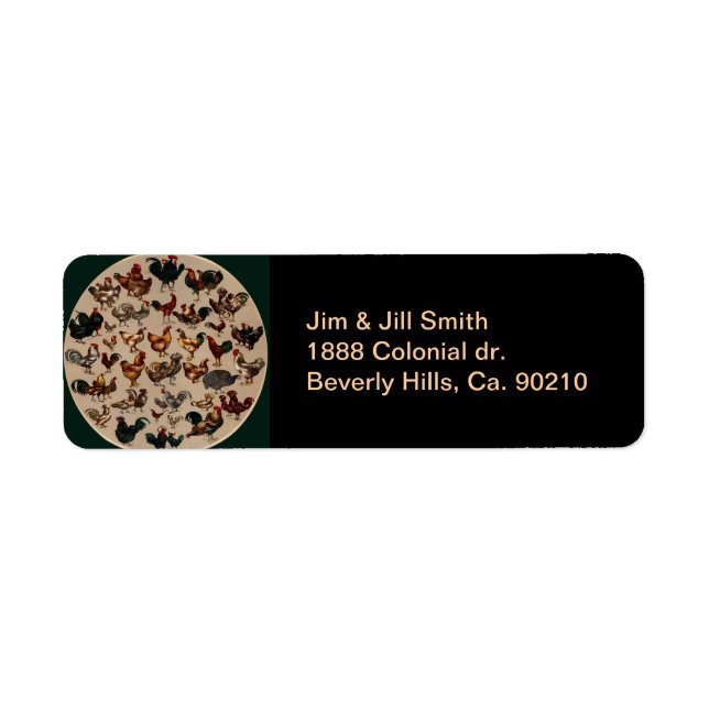 Chicken Poultry Of The World Return Address Label (Front)