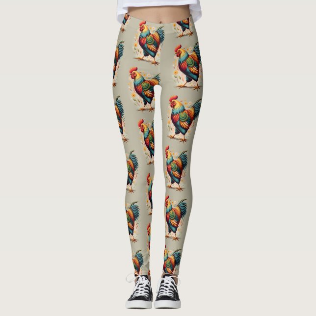 Chicken Print Leggings (Front)