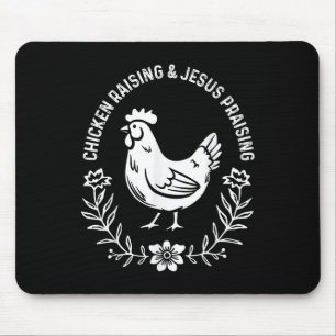 Chicken Raising And Jesus Praising Vintage Christi Mouse Pad