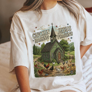 Chicken Raising Jesus Praising Church Tri-Blend Shirt