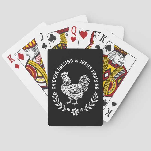 Chicken Raising & Jesus Praising Playing Cards (Back)