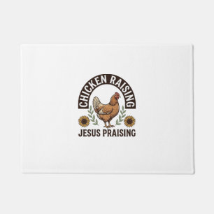 Chicken Raising Jesus Praising Vintage Farm Shirt_ Doormat