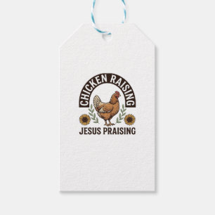 Chicken Raising Jesus Praising Vintage Farm Shirt_ Gift Tags