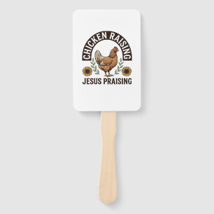 Chicken Raising Jesus Praising Vintage Farm Shirt_ Hand Fan