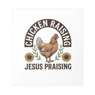 Chicken Raising Jesus Praising Vintage Farm Shirt_ Notepad