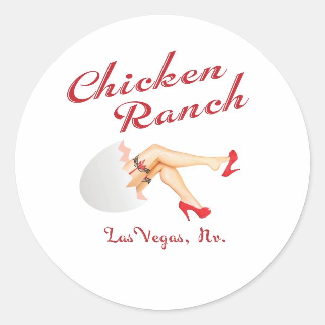 Chicken Ranch Las Vegas Nevada Classic Round Sticker (Front)