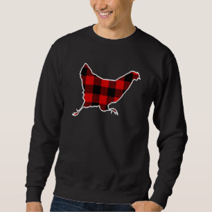 Chicken Red Buffalo Plaid Hen Fowl Matching Pj Fam Sweatshirt